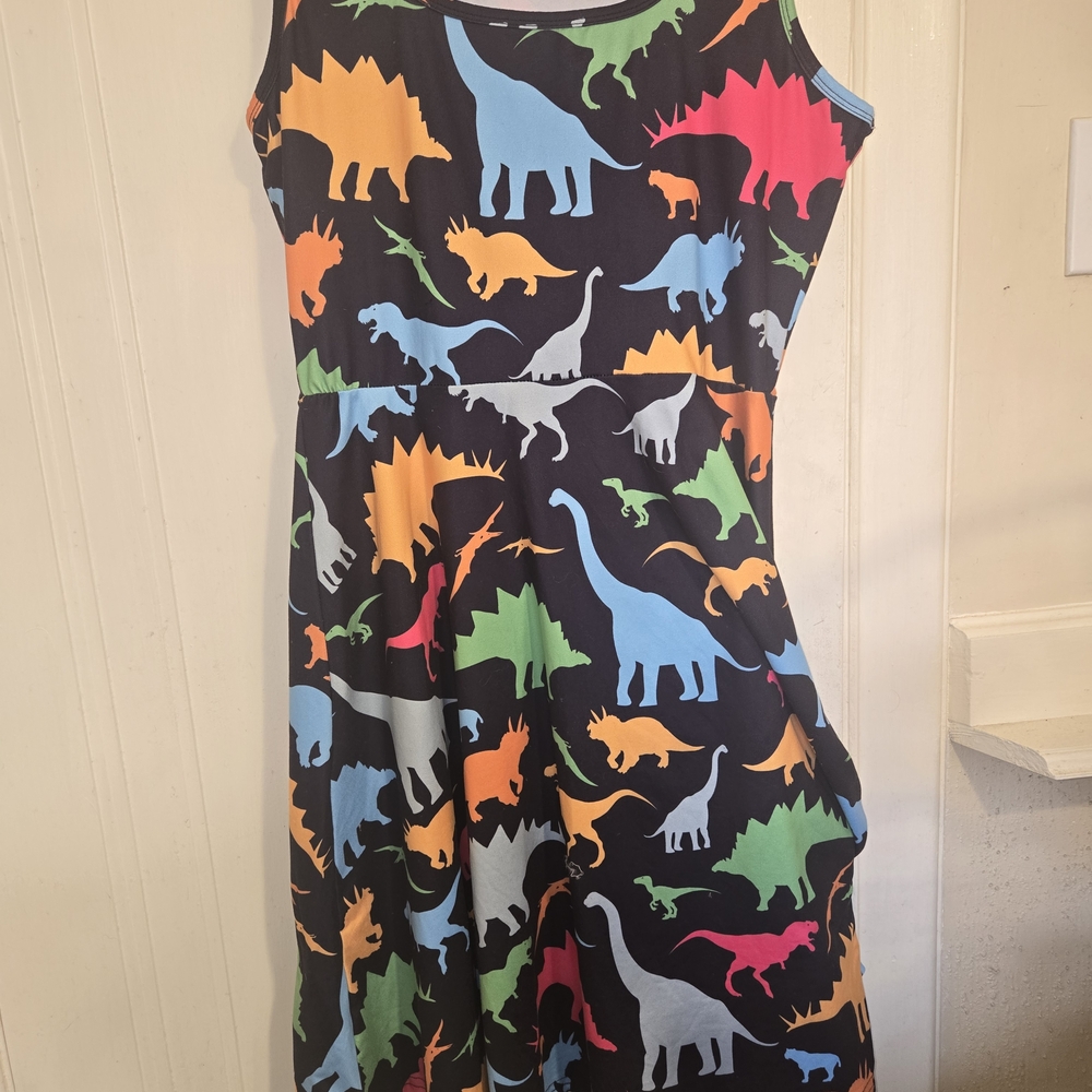 Colorful Dinosaur Print Dress